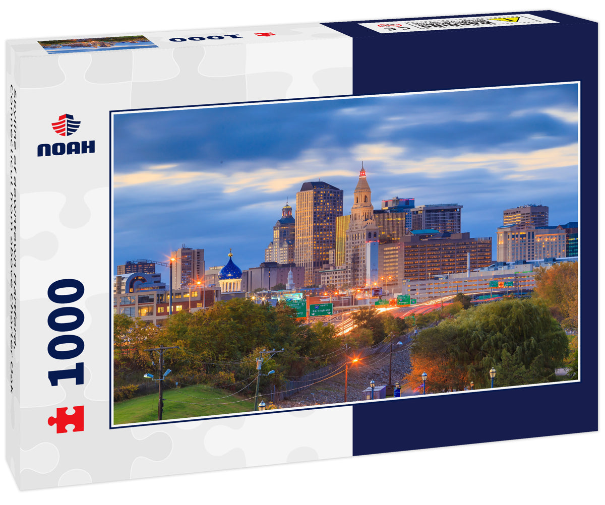 Skyline of downtown Hartford, Connecticut from above Charter Oak