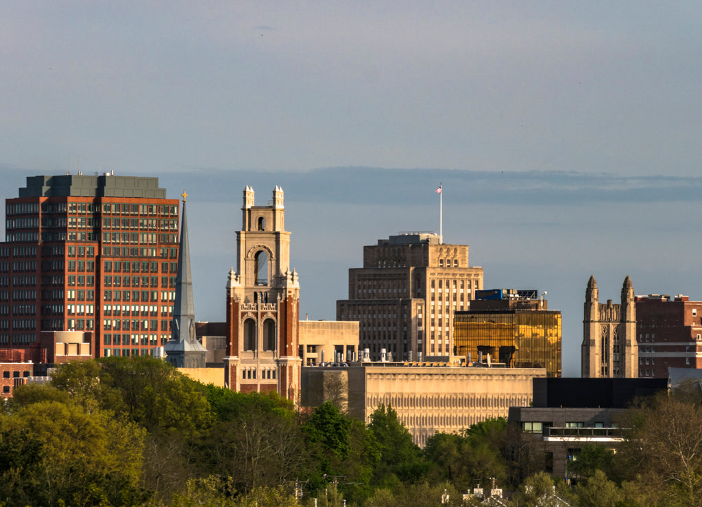 New Haven, Connecticut, USA The city skyline and Yale University