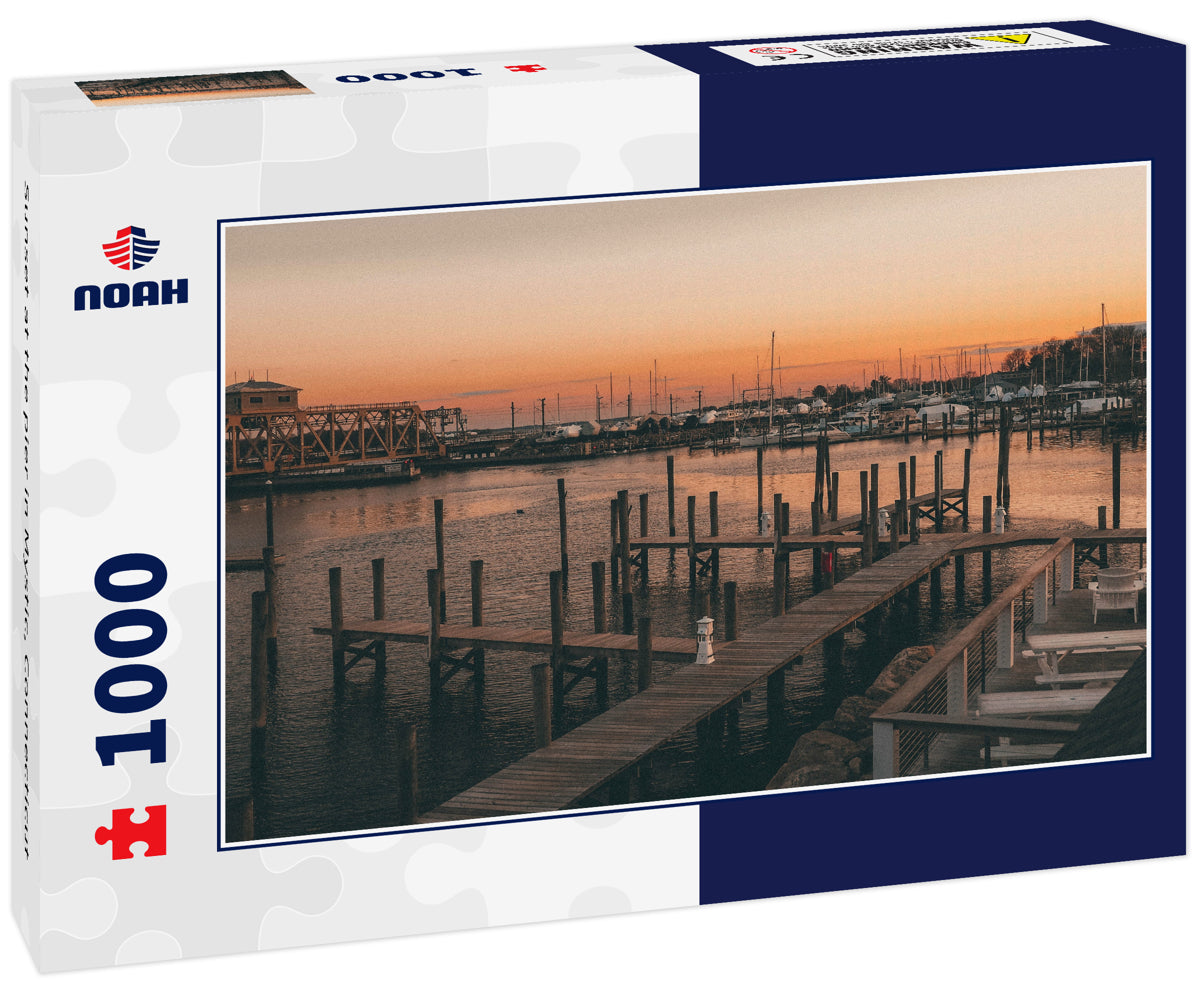 Sunset at the pier in Mystic, Connecticut