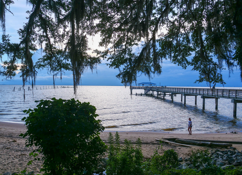 Mobile Bay beach at MayDay Park Pier in Daphne Alabama