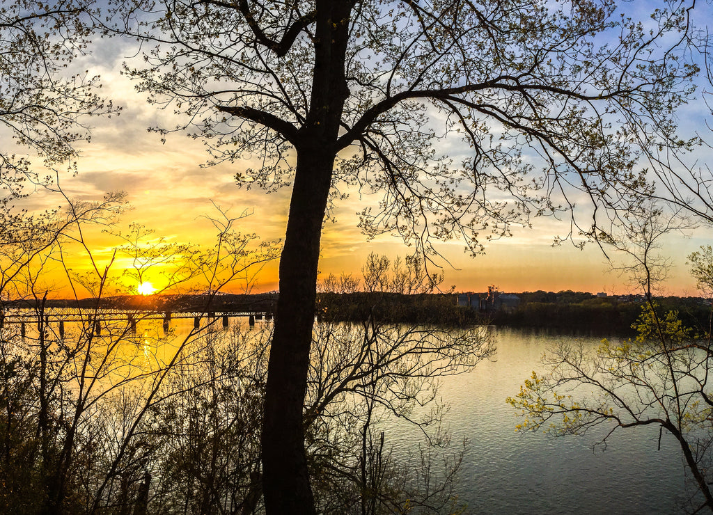 Sunset over the Tennessee River in Florence Alabama