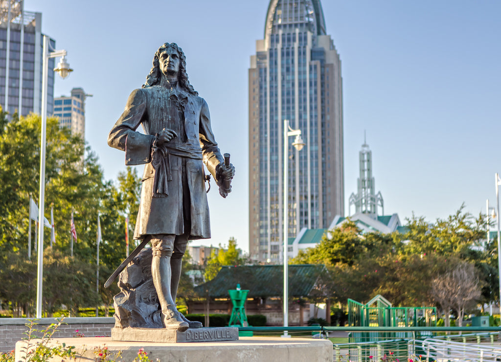 Pierre d'Iberville Statue in Cooper Riverside Park Mobile, Alabama