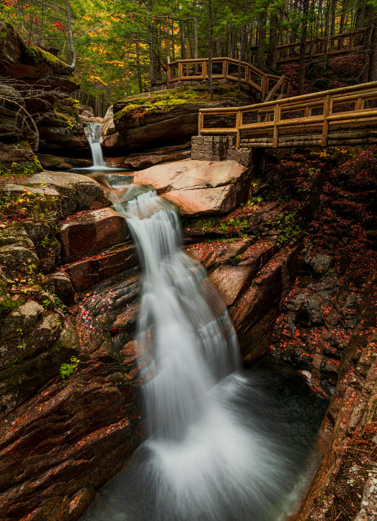 Sabbaday Falls in fall colors, New Hampshire