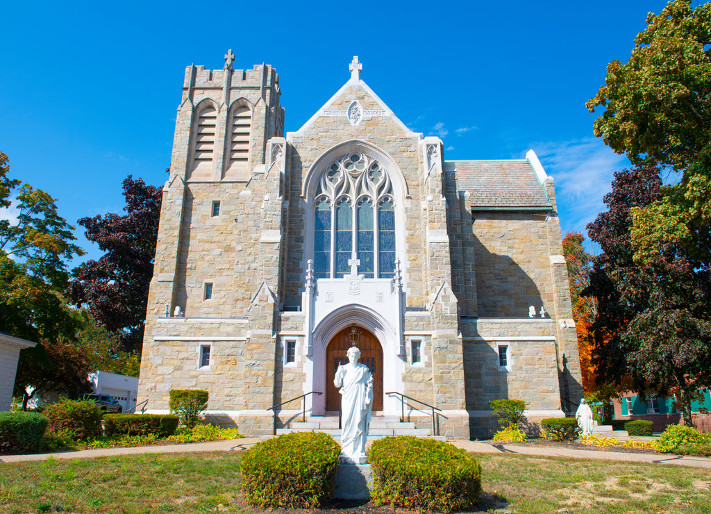 St. Joseph's Catholic Church at 30 Church Street in city of Laconia, New Hampshire, USA