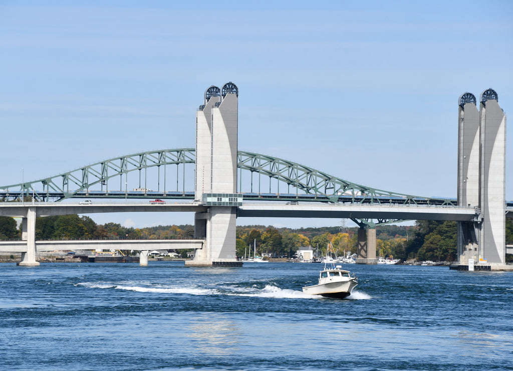 Sarah Mildred Long Bridge and Piscataqua River Bridge in Portsmouth, New Hampshire