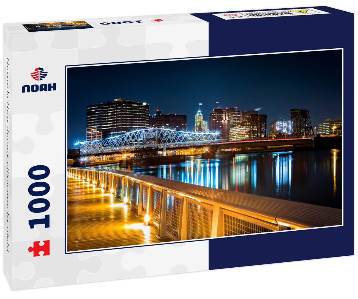 Newark, New Jersey cityscape by night