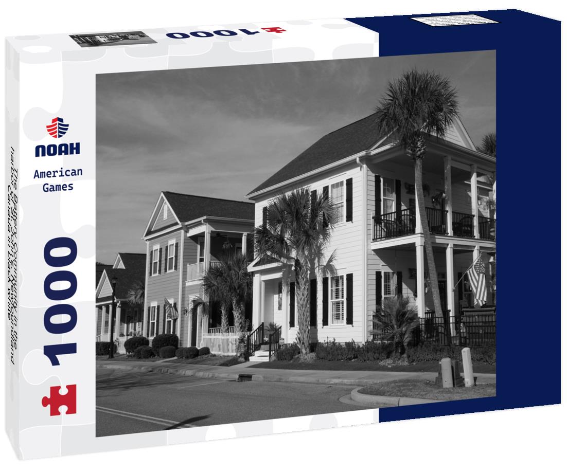 Noah Jigsaw Puzzle The Battery Community in the harbor of St. John's, Newfoundland, Canada in black white 1000 pieces