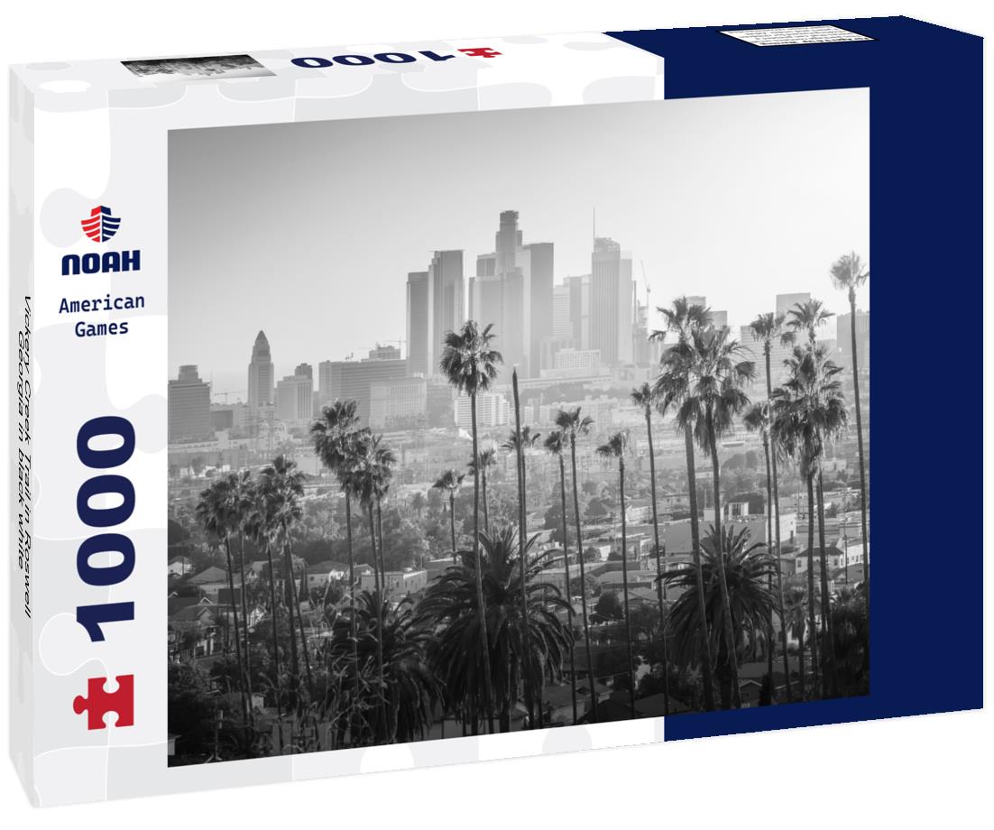 Noah Jigsaw Puzzle Vickery Creek Trail in Roswell, Georgia in black white 1000 pieces