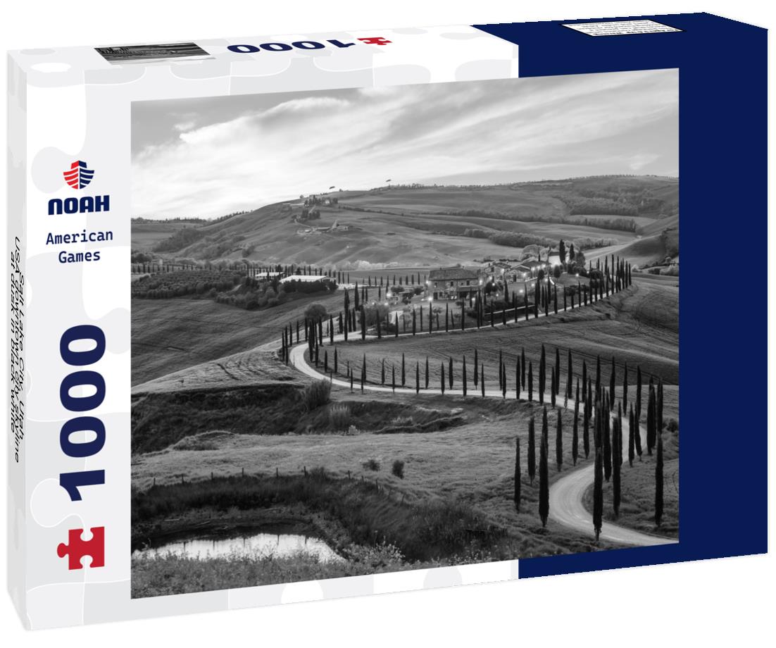 Noah Jigsaw Puzzle Salt Lake City, Utah, USA downtown city skyline at dusk in black white 1000 pieces