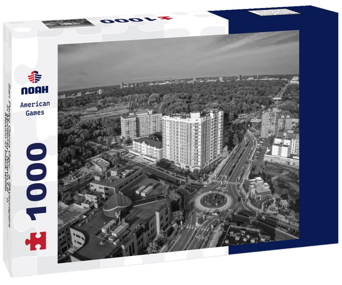 Noah Jigsaw Puzzle San Pedro Garza García Skyscrapers in Monterrey, Nuevo León, Mexico in black white 1000 pieces