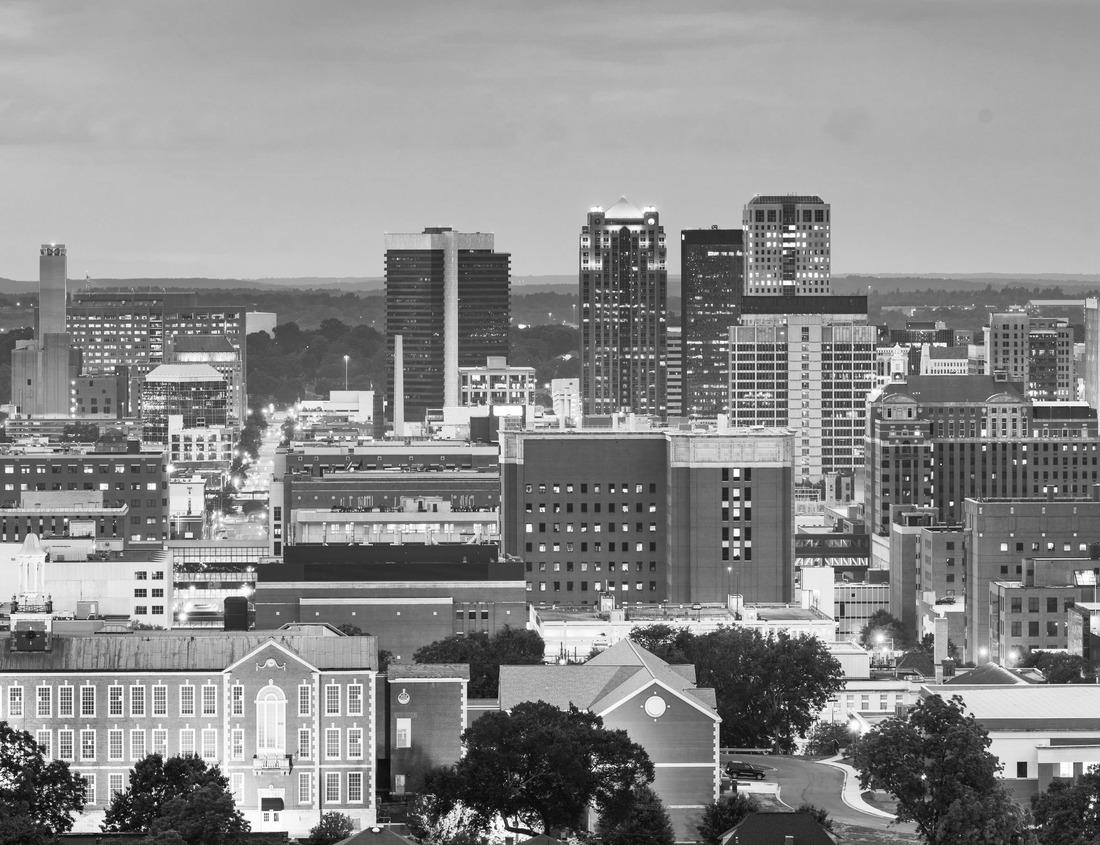 Noah Jigsaw Puzzle Downtown Birmingham, Alabama, USA skyline at sunset. in black white 1000 pieces