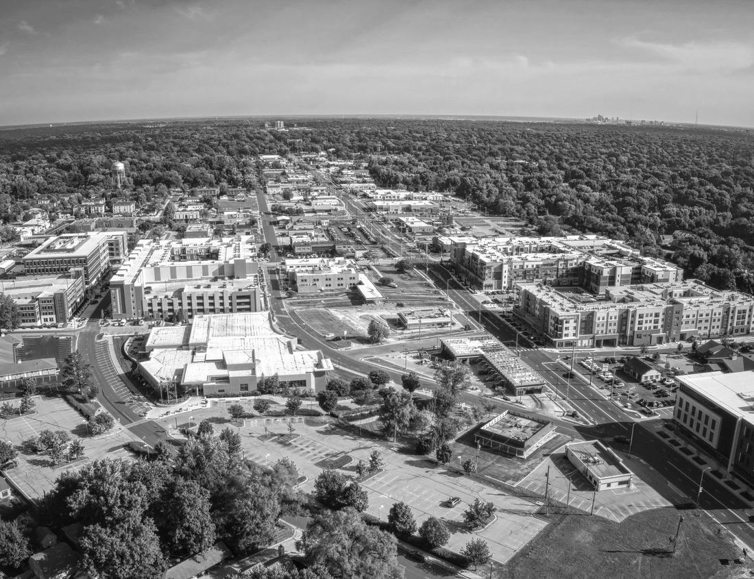 Noah Jigsaw Puzzle Greensboro, North Carolina, USA downtown city skyline at night in black white 1000 pieces
