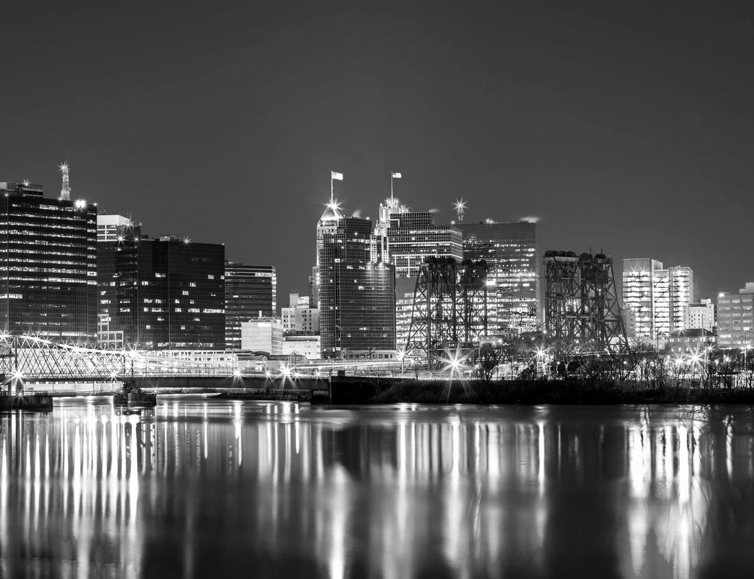 Noah Jigsaw Puzzle downtown Cerritos, California in black white 1000 pieces