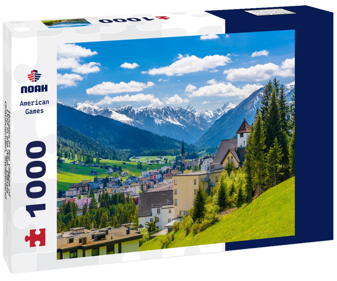 Noah Jigsaw Puzzle Houses in the village of Dorf in the Alps, Davos, Graubuenden, Switzerland 1000 pieces