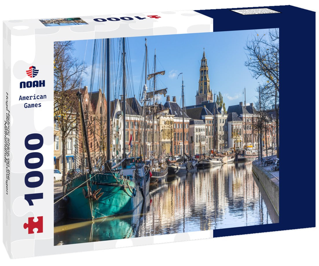 Noah Jigsaw Puzzle Historic ships on the Hoge der aa canal Groningen, Netherlands 1000 pieces