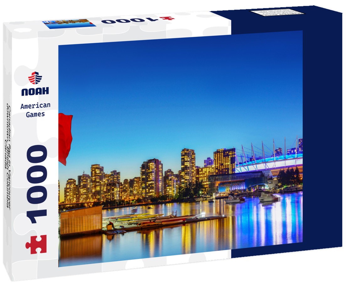 Noah Jigsaw Puzzle Canadian flag in Vancouver downtown, British Columbia, Canada 1000 pieces