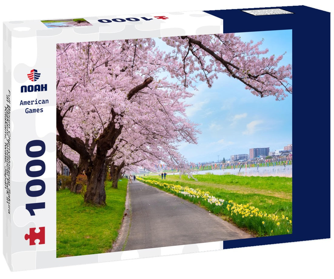 Noah Jigsaw Puzzle Full Bloom Cherryblossom Sakura at Kitakami Tenshochi Park in Kitakami, Iwate, Japan 1000 pieces