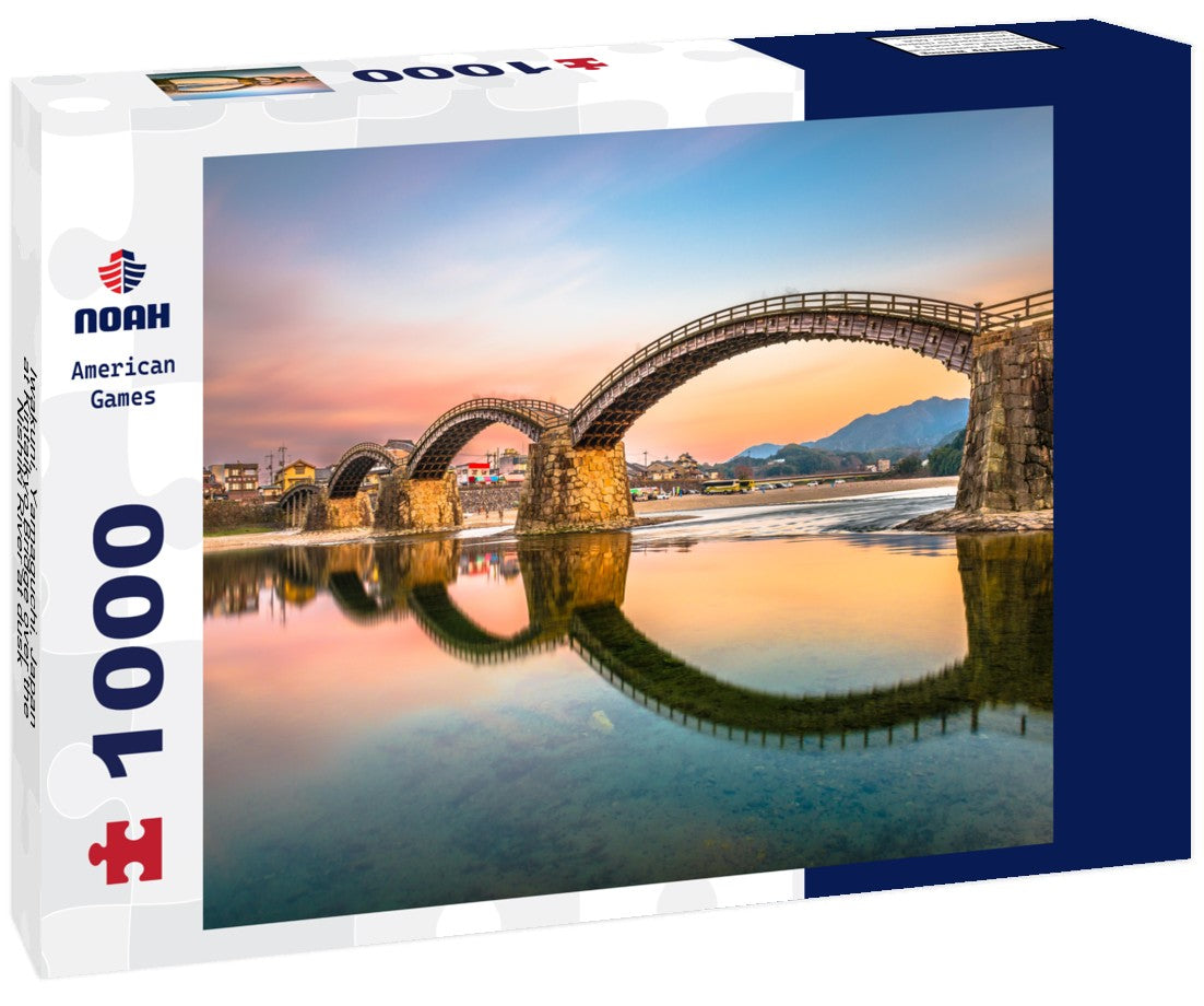 Noah Jigsaw Puzzle Iwakuni, Yamaguchi, Japan at Kintaikyo Bridge over the Nishiki River at dusk 1000 pieces