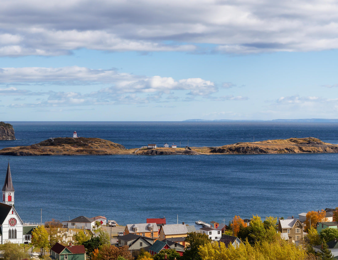 Noah Jigsaw Puzzle Aerial panoramic view of a small town on the Atlantic Ocean Coast during a sunny day. Taken in Trinity, Newfoundland and Labrador, Canada 1000 pieces
