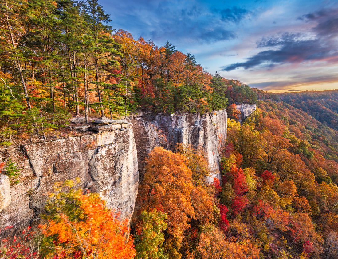 Noah Jigsaw Puzzle New River Gorge, West Virginia, USA autumn morning landscape at the Endless Wall 1000 pieces