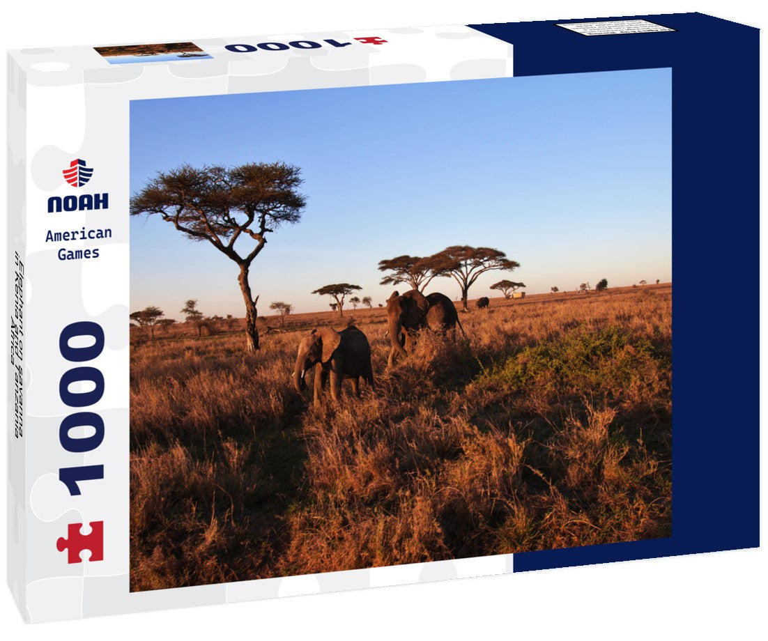 Noah Jigsaw Puzzle Elephant on savanna in Kenia and Tanzania, Africa 1000 pieces
