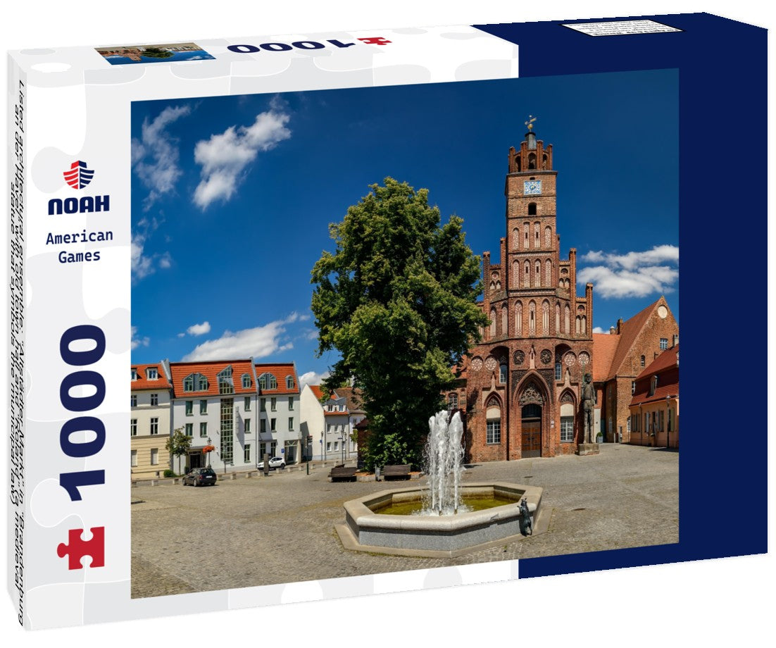 Noah Jigsaw Puzzle Listed architectural ensemble: “Altstädter Markt” in “Brandenburg an der Havel” with old town hall and “Roland” (a medieval statue that symbols the municipal law) 1000 pieces