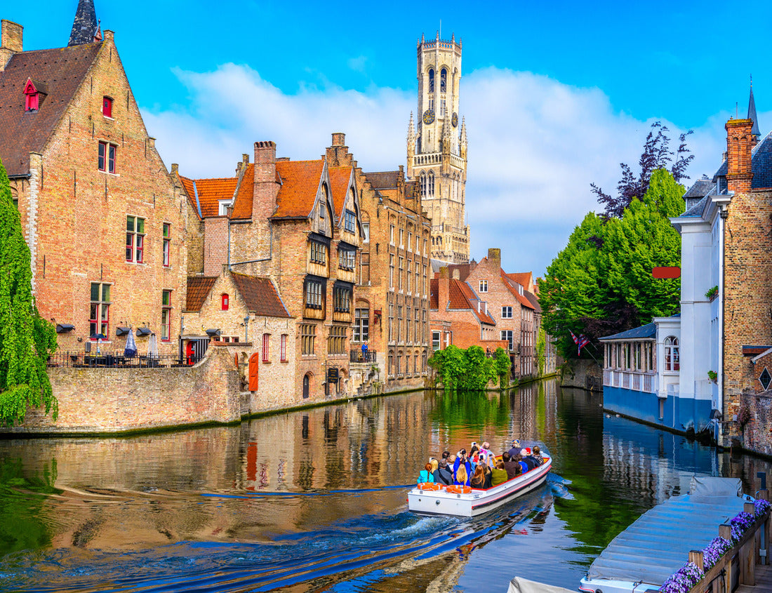 Noah Jigsaw Puzzle Classic view of the historic city center with canal in Bruges (Brugge), West Flanders Province, Belgium. Urban landscape of Bruges 1000 pieces