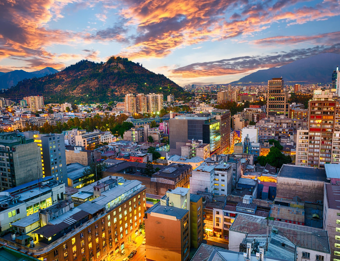 Noah Jigsaw Puzzle Dwontown Santiago de Chile after sunset, Chile 1000 pieces