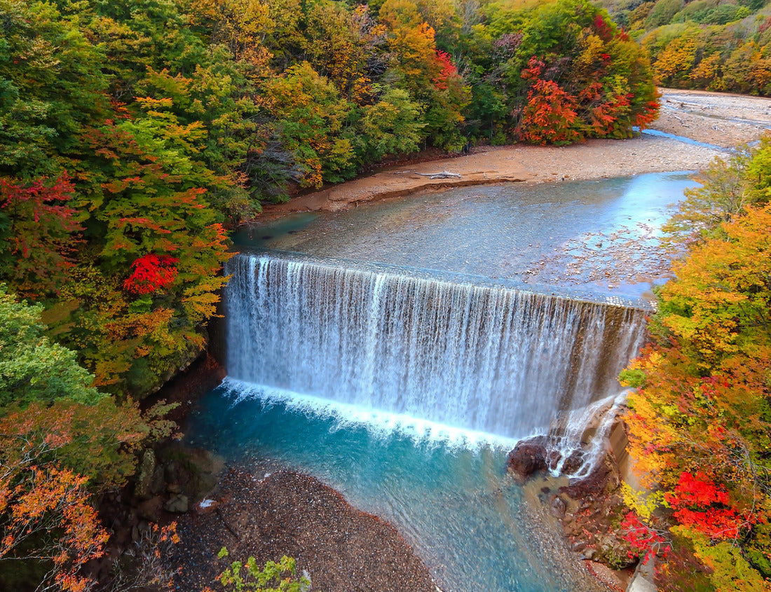 Noah Jigsaw Puzzle Beautiful landscape with waterfall and colorful leaves in the fall bloom. Matsu River, Hachimantai, Iwate Prefecture 1000 pieces