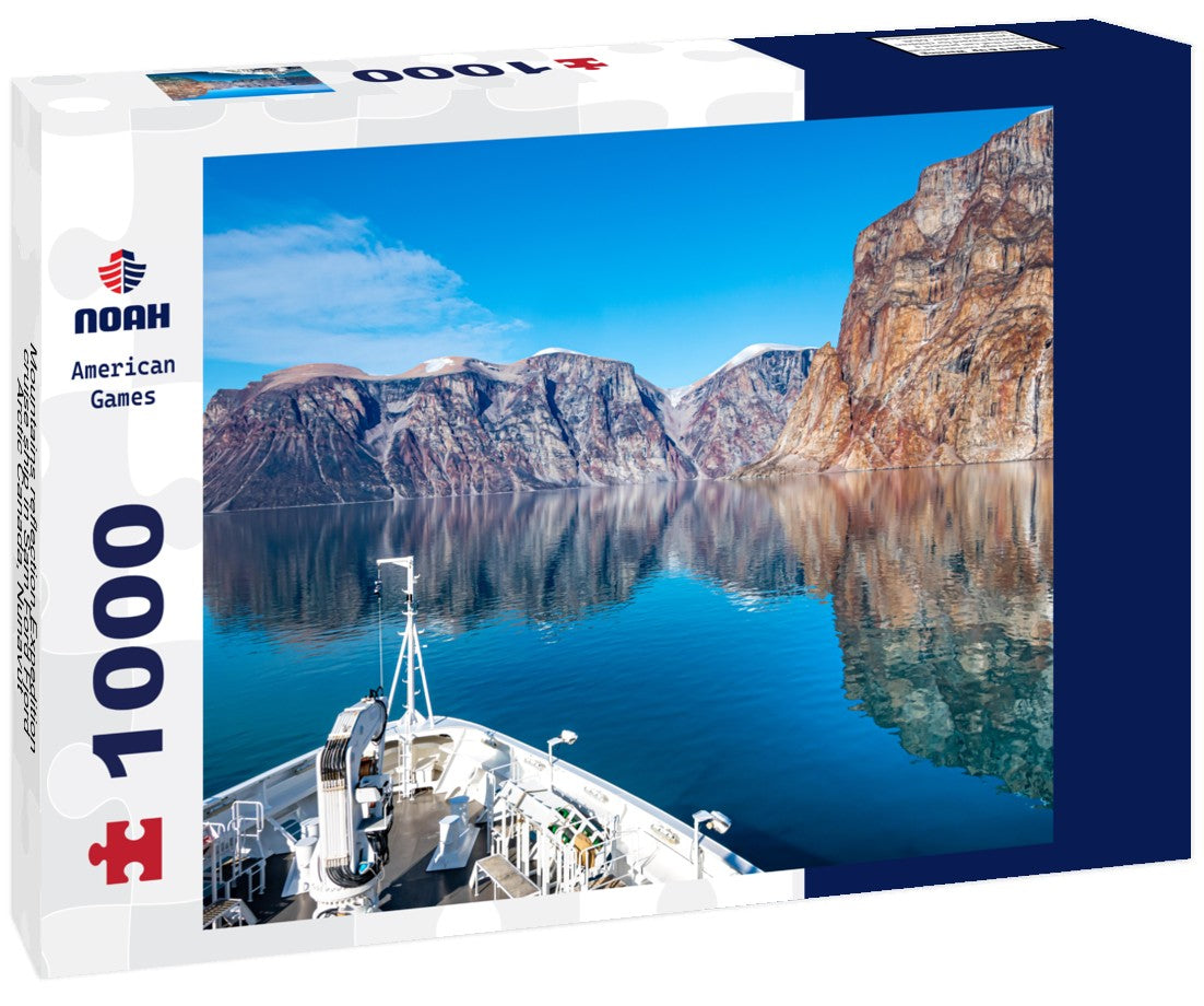 Noah Jigsaw Puzzle Mountains reflection,Expedition cruise ship in Sam Ford Fjord, Arctic Canada, Nunavut 1000 pieces