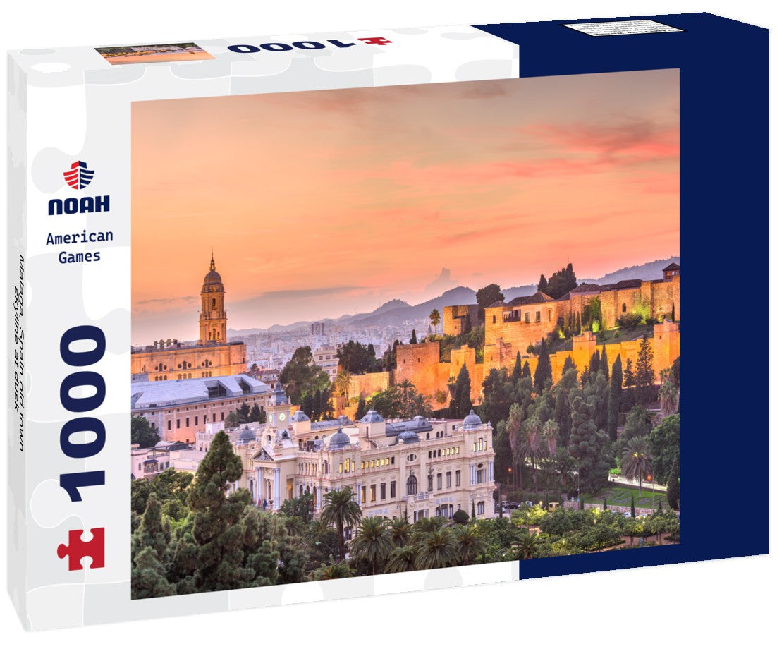 Noah Jigsaw Puzzle Malaga, Spain old town skyline at dusk 1000 pieces