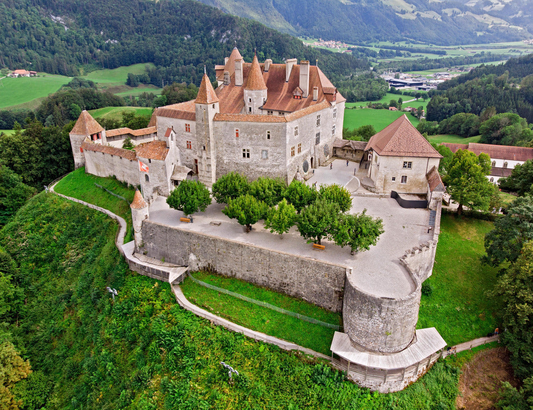 Noah Jigsaw Puzzle Aerial view of the medieval Gruyere Castle, Canton Fribourg, Switzerland 1000 pieces
