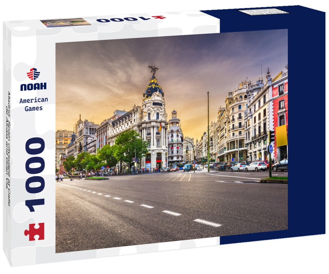 Noah Jigsaw Puzzle Madrid, Spain cityscape at Calle de Alcala and Gran Via 1000 pieces