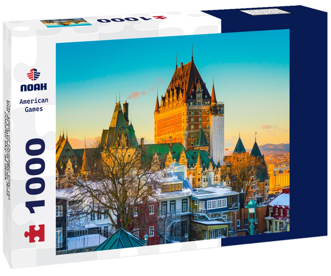 Noah Jigsaw Puzzle City view of Quebec City on the St Lawrence River and colorful sky at dusk 1000 pieces