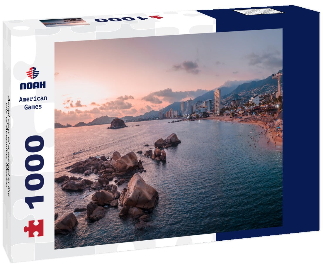 Noah Jigsaw Puzzle Aerial view of a sunset in the city of Acapulco, Mexico 1000 pieces