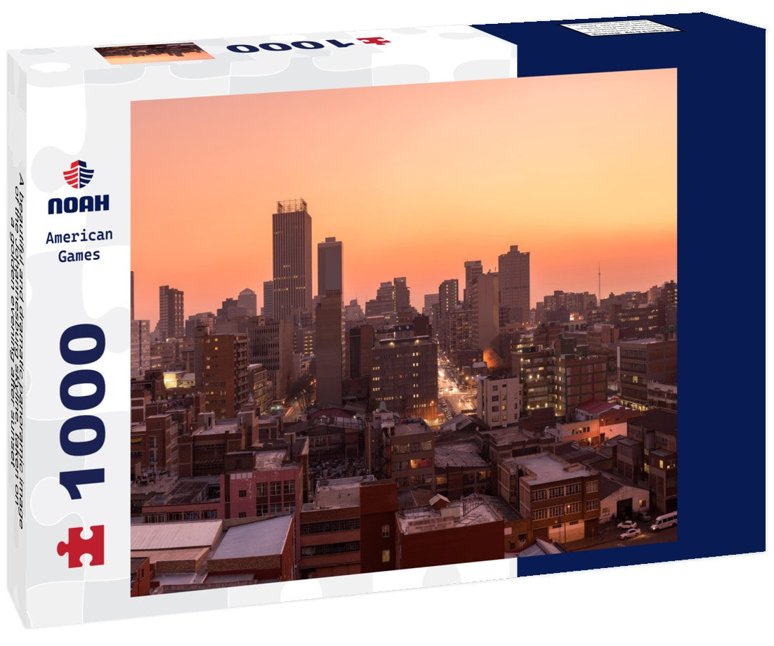 Noah Jigsaw Puzzle A beautiful and dramatic panoramic image of the Johannesburg skyline, taken on a golden evening after sunset 1000 pieces