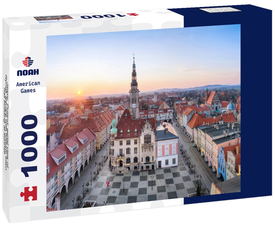 Noah Jigsaw Puzzle Jawor, Poland, aerial view of Rynek Square with historic town hall building at sunrise 1000 pieces