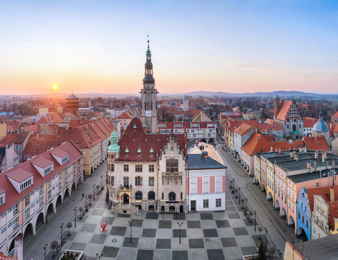 Noah Jigsaw Puzzle Jawor, Poland, aerial view of Rynek Square with historic town hall building at sunrise 1000 pieces