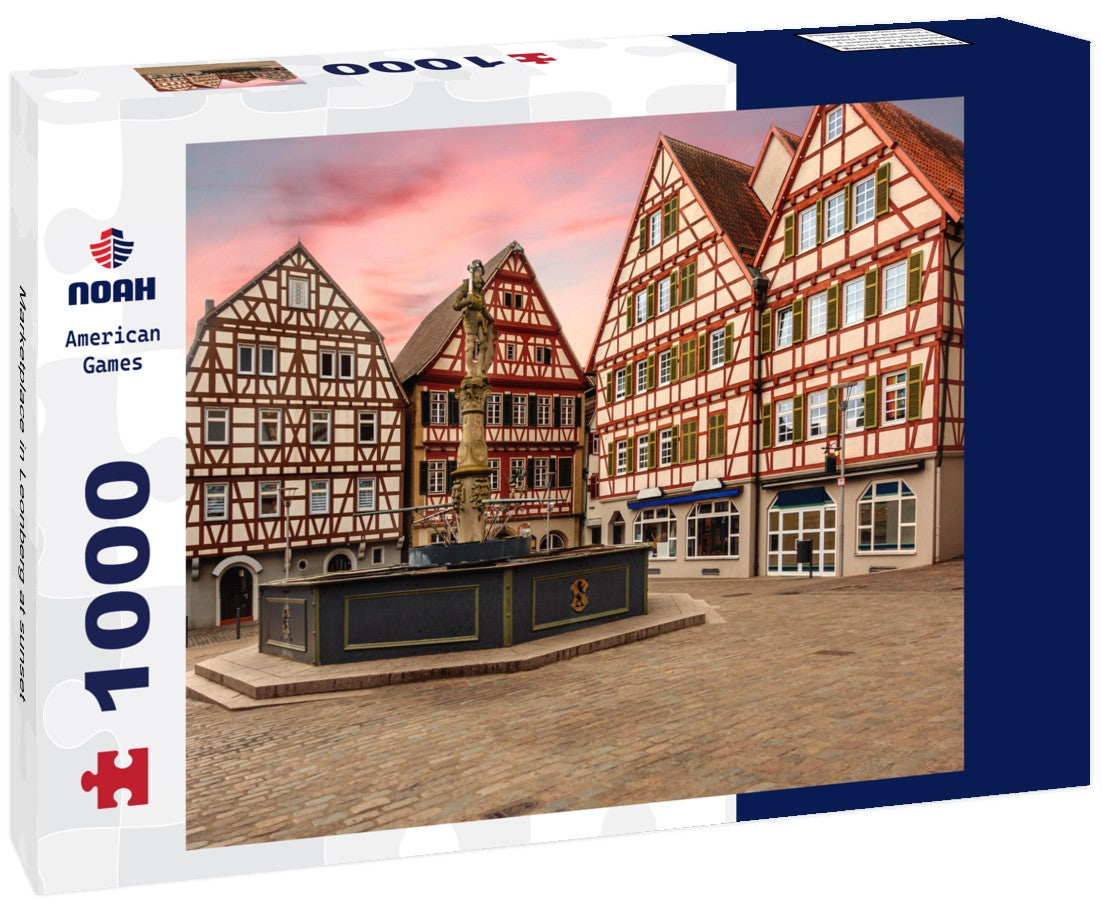 Noah Jigsaw Puzzle Marketplace in Leonberg at sunset 1000 pieces