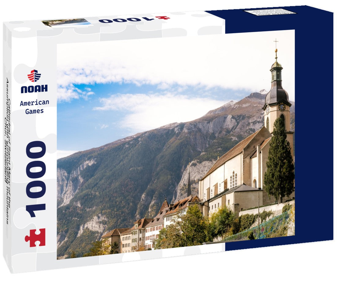 Noah Jigsaw Puzzle Cathedral of Saint Mary of the Assumption with surrounding mountains, Chur, Switzerland 1000 pieces