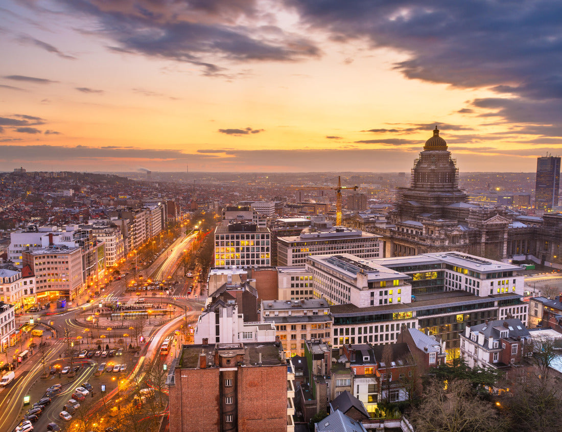 Noah Jigsaw Puzzle Brussels, Belgium Cityscape at the Palais de Justice at dusk 1000 pieces