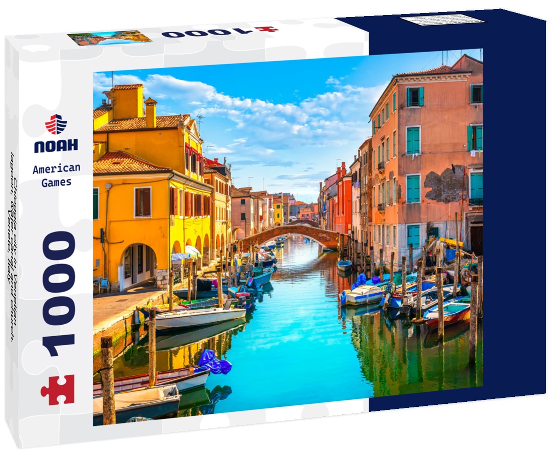 Noah Jigsaw Puzzle Chioggia city in Venetian lagoon, water canal and church. Veneto, Italy 1000 pieces