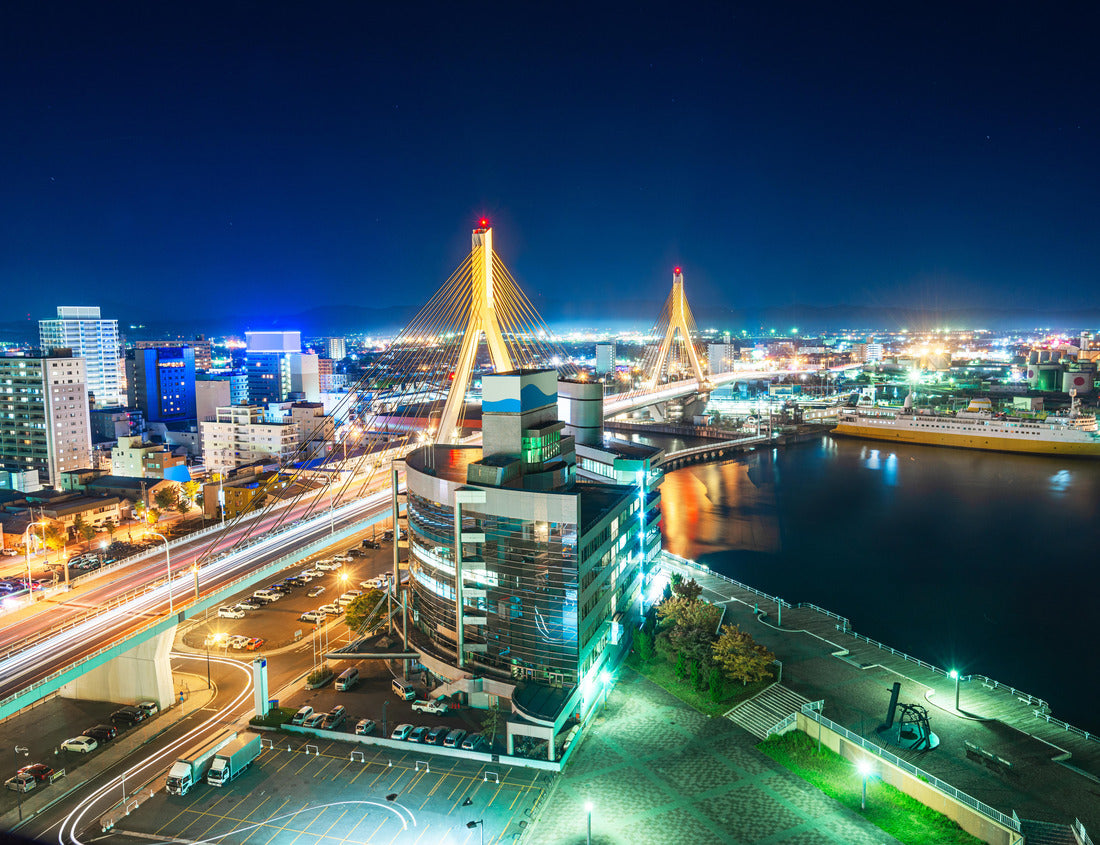 Noah Jigsaw Puzzle Aomori, Japan cityscape at the Bay Bridge at night 1000 pieces