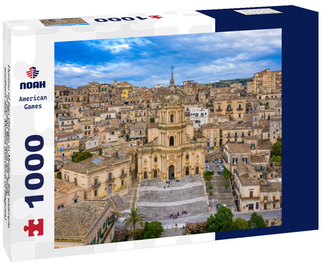 Noah Jigsaw Puzzle Duomo of San Giorgio in Modica, fine example of Sicilian Baroque art. Sicily, southern Italy. Modica (province of Ragusa), view of the baroque city 1000 pieces