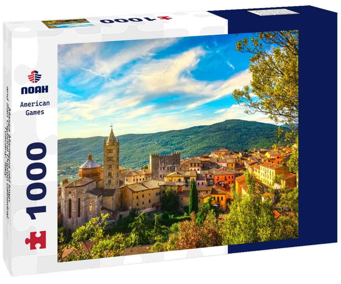 Noah Jigsaw Puzzle Massa Marittima old town and San Cerbone Duomo cathedral. Tuscany, Italy 1000 pieces