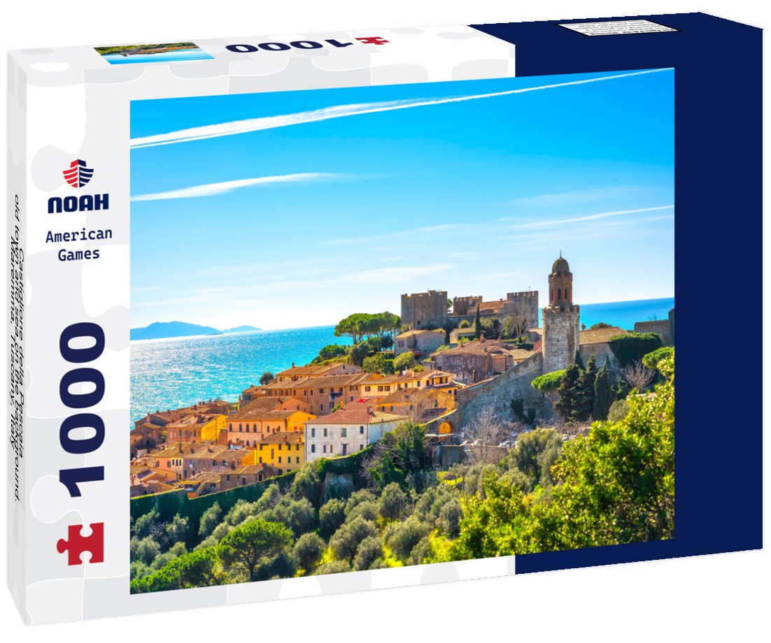 Noah Jigsaw Puzzle Castiglione della Pescaia, old town and sea on the background. Maremma, Tuscany, Italy 1000 pieces
