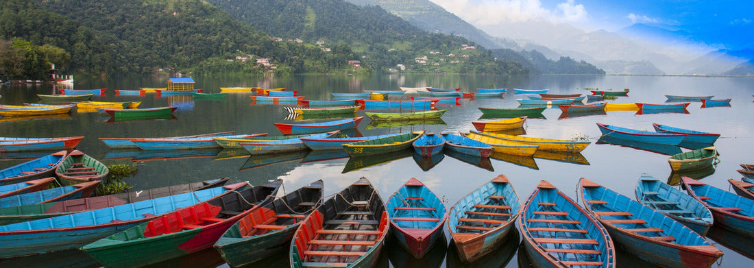 Noah Jigsaw Puzzle Boat in Phewa lake, Nepal panorama 1000 pieces