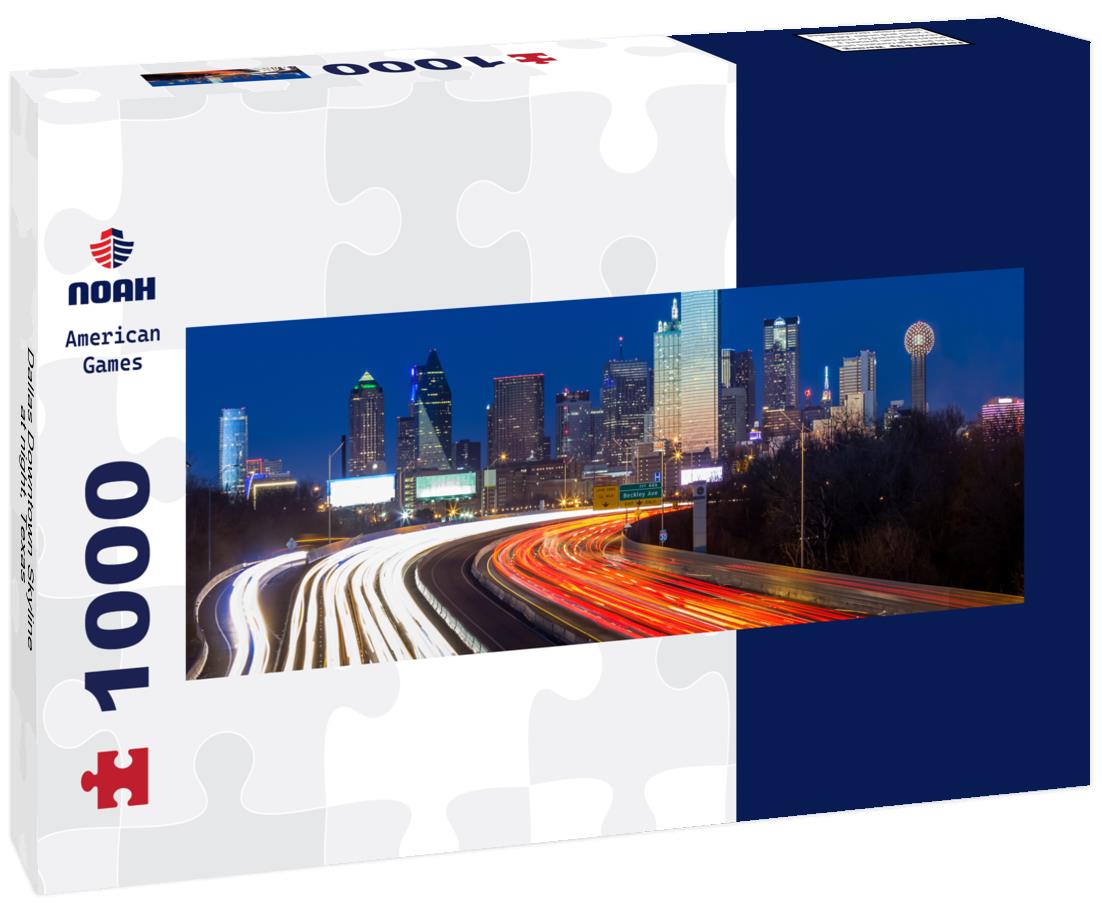 Noah Jigsaw Puzzle Dallas Downtown Skyline at night, Texas panorama 1000 pieces