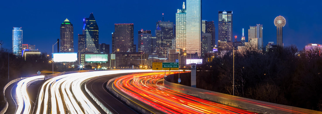 Noah Jigsaw Puzzle Dallas Downtown Skyline at night, Texas panorama 1000 pieces