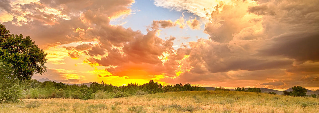 Noah Jigsaw Puzzle A beautiful epic sunset with blue sky behind colorful majestic clouds. A scenic landscape looking west to the Colorado Rocky Mountains in Boulder County where the sky meets the land panorama 1000 pieces